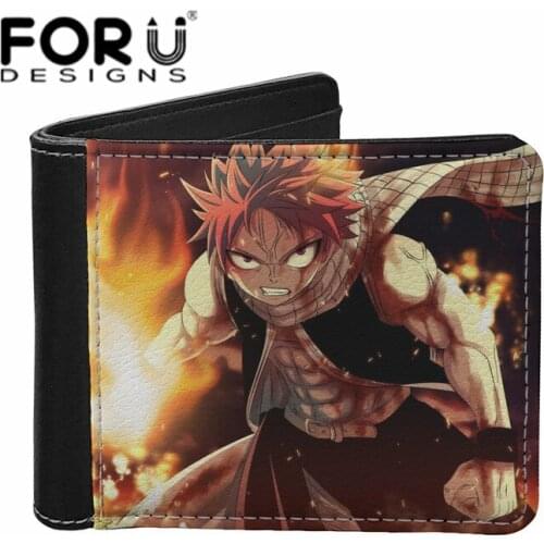 Luxury Wallets for Mens Anime FAIRY TAIL Printed Short PU Leather ID Credit Card Holder Purse Male Boys Money Clip Bolsa