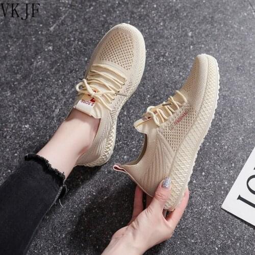Mesh Sneakers Female Students 2021 Spring Summer New Womens Shoes Fashion Running White Shoe Breathable Mesh Shoes