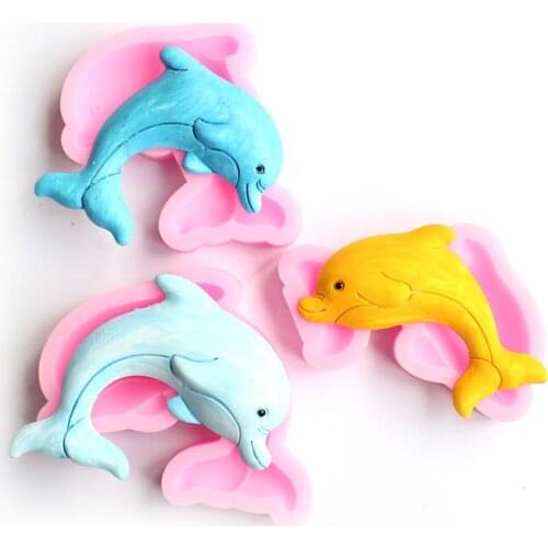 Dolphin silicone mold DIY syrup chocolate mold UV epoxy resin ceramic clay decoration accessories tool