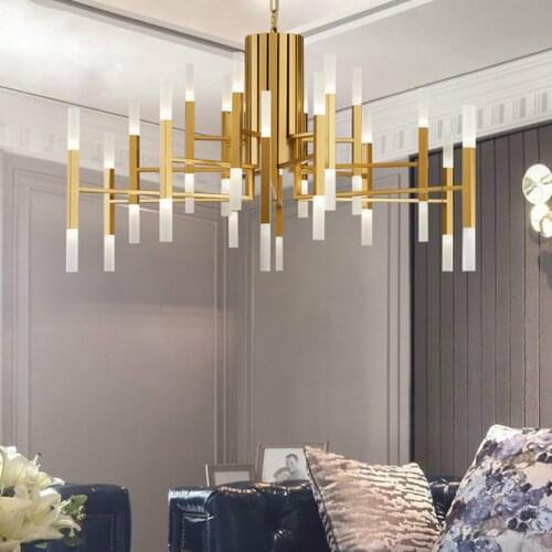 Modern Fashion Design Led Chandelier Art Decor Tube G4 Pendant Suspended Light Chain Hanging Lamp Lighting Fixtures for Room