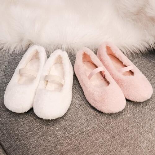 Super Soft Children Infant Kid Girls Solid Flock Crystal Princess Single Casual Shoes Plush fur shoes kids shoes for girl