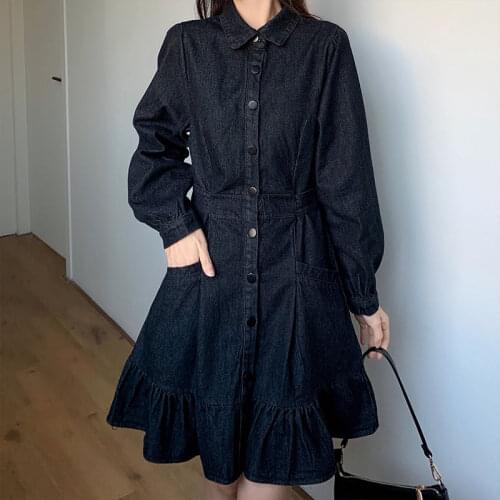 VOOCIEC Fashion Denim Dresses