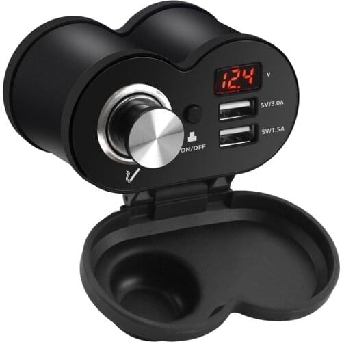 Motorcycle USB Charging Cigarette Lighter Socket Power 5V 4.5A Dual USB Charger 12V Voltmeter Cargador Moto Usb