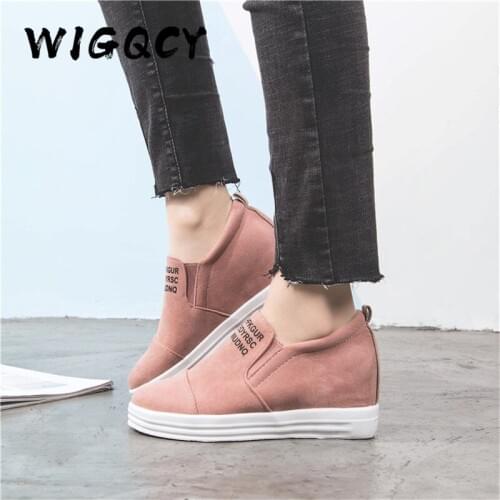 Women Ankle Boots 2019 Spring Autumn Breathable Wedges Platform Vulcanize Shoes Woman Women Suede Casual Shoes Tenis Feminino