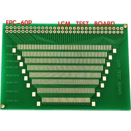 1pcs 60PIN 0.5-1.0mm Pin Pitch 2.0-3.5 inch TFT LCD SMD To DIP Adapter Board 2.54 pin space Pinboard Test Module FPC PCB