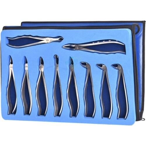 10pcs/set High Quality Dental Adult Tooth Extraction Plier Stainless Steel Dental Orthodontic Surgery Forcep