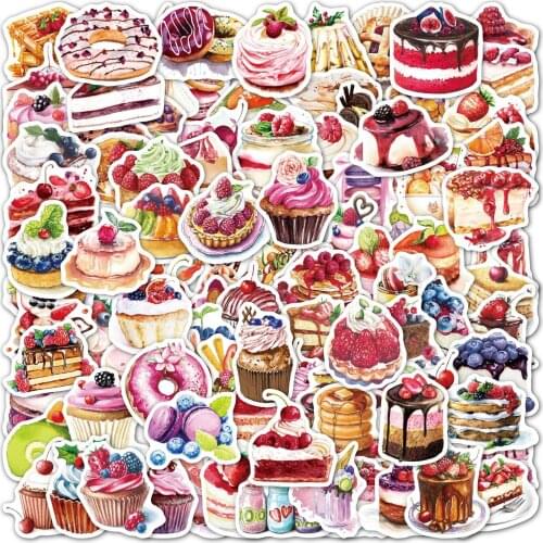 100 Kawaii Food Stickers For Scrapbooking Dairy Jurnal Cute Cake Ice Cream Juice Graffiti Decorative Sticker Materials Luggage