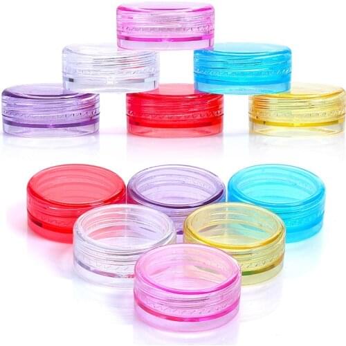 100Pcs/lot Colorful Lip Balm Container 2g Portable Plastic Cosmetic Empty Jars Bottles Eyeshadow Makeup Cream Pots
