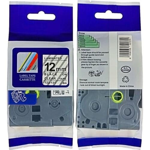 12mm tz tze label tape Tze-131 Tze131 tz131 tze 131 for P-touch label maker ribbon tape cartridge