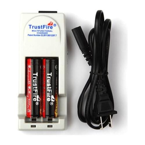 2pcs TrustFire Protected 18650 3.7V 2400mAh Lithium Rechargeable Batteries + TrustFire TR-001 Multifunctional Battery Charger