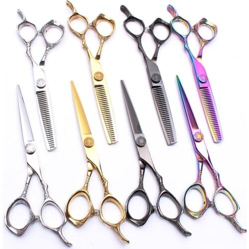 5.5 inch 16cm JP 440C Customized Logo Haircut Scissors Hairdresser's Set Thinning Scissors Cutting Shears Salon Hair Scissors