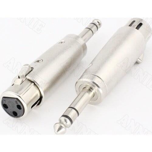 50pcs/lot K3P 3 Pin Female To 6.5 Dual Channel Male Socket XLR Conventer Audio Jack Turn 6.5