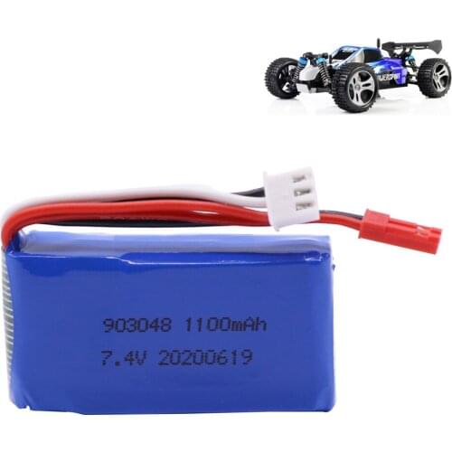 7.4V 1100mAh 903048 Lipo Battery For Wltoys V353 A949 A959 A969 A979 k929 RC Car Helicopter toys parts 7.4V rechargeable Battery