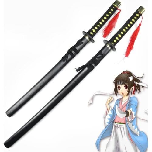 Anime Hakuouki Okita Souji Wooden Sword Cosplay Prop Okita Souji Sword Performance Props for Halloween and Christmas