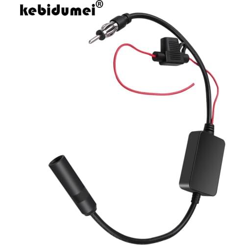 Kebidumei 88-108MHz 12V Auto Car FM Radio Antenna Signal Amplifier Booster For Marine Car Vehicle FM Amplifier