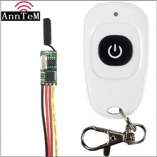 Wireless remote control switch Mini small 433mhz rf transmitter receiver 3.7v 5v 6v 9v 12 Battery power circuit micro Controller
