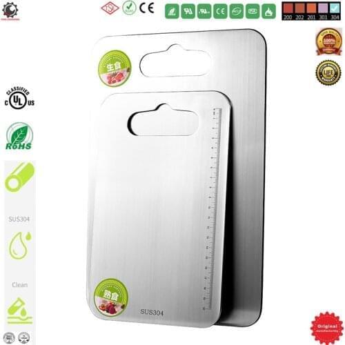 SUS 304 Stainless Steel Fruit Cutting Board for Kitchen Vegetale Choping Board Kitchen Butcher Block,Cheese,Heavy Duty Cut Board