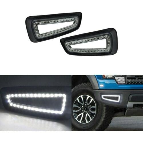 For Ford F150 LED DRL Driving Daytime Running Lights For 10-14 Ford Raptor SVT, Direct Fit on Bumper Opening LED Lights