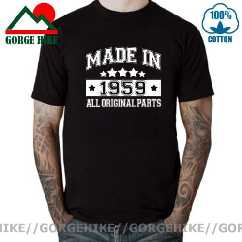 GorgeHike Made In 1959 All Original Parts Birthday T Shirt Anniversary Birth T-Shirt Mans Basic Tees Cotton Clothes Plus Size