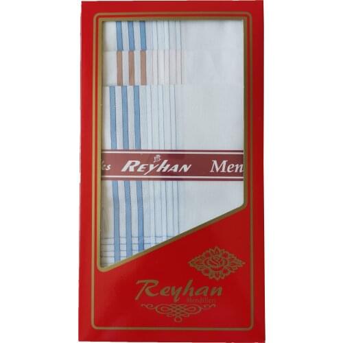 Hanky for men and women 100% Cotton High Quality Soft Dense Texture Classic Gift White Striped washable Quick dry 12 Pcs 40x40cm