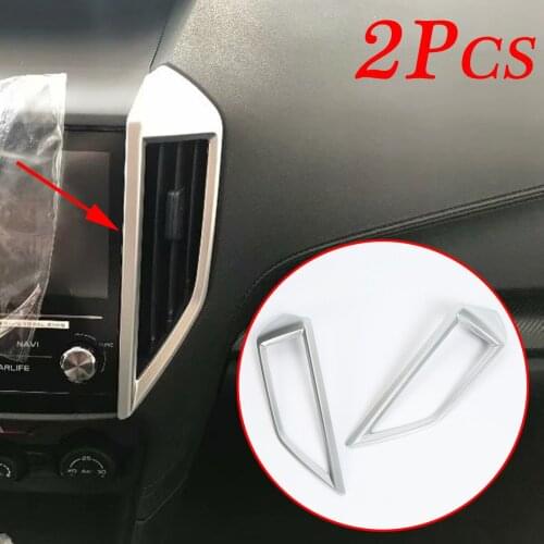 Chrome Fit For Subaru XV / Crosstrek XV Accessories 2018 2019 Interior Front Center Air Vent Cover Trims Decoration Molding 2pcs