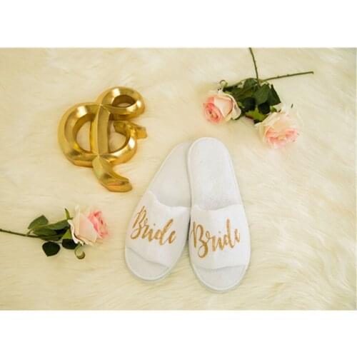 Personalised Wedding Slippers,Custom Bride to be Slippers,sisiter of groom Gift, Bridal Party Slippers,Bachelorette Party Favors