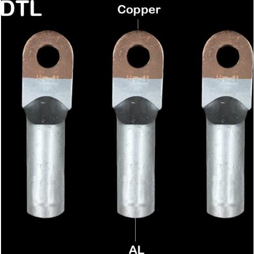 DTL-95 DTL-120 DTL-150 Power Cable Wire Lug Copper Aluminum CU AL Bimetal Connecting Tube Sleeve Joint Connector Crimp Terminal