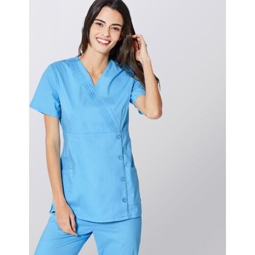 Women Fitting Well Scrub Set,Comfortable Pet/Dentisry Clinic Operating Suits,Nursing Work Uniforms,Summer Washing Clothing