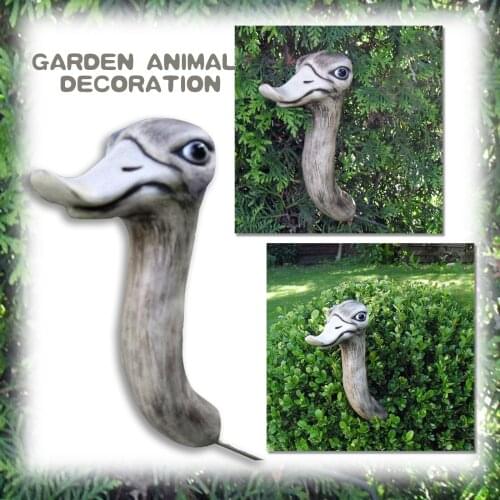 Creative Garden Statues Curious Duck Art Decoration Duck Head Sculptures Interesting Shrub Decoration Statues Sculptures#g3