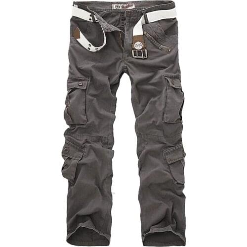 Hot Sale Men Cargo Pants Casual Military Camouflage Trousers Multi-Pocket Fashions Black Army Trousers 7 Colors