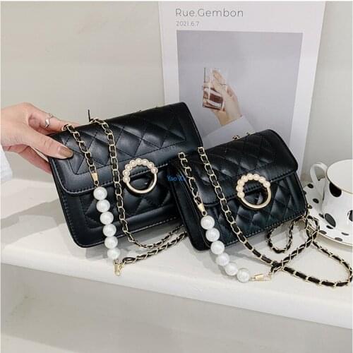 Yao Ku Western Style Mini Bag Womens 2021 New-Style Summer White with Chain Pearl Shoulder Messenger Bag Female