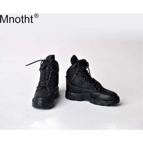 Mnotht 1/6 Male Soldier Puppet Hollow Tactical/Combat Boots Black Shoes Model Toy for 12in Body Action Figure Collection m3n