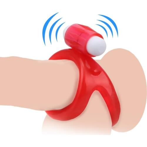 Male Time Delay Ejaculation Penis Erections Sexy Dual Ring Penis Ring Vibrator Vibrating Cock Rings Sex Toys for Men