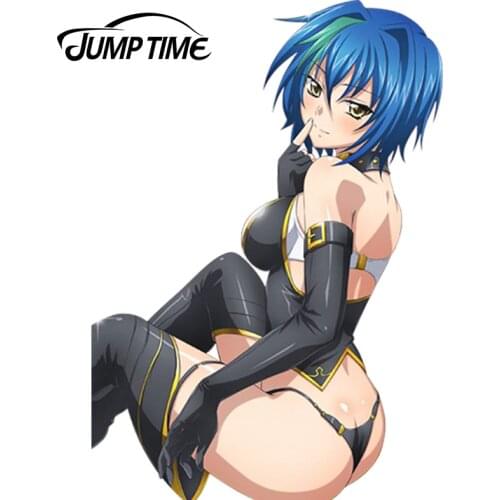 JumpTime 13cm x 9cm Car Sticker Hot Girl Xenovia Anime Window Wiper Decals Rear Windshield Car Styling Decor Sticker