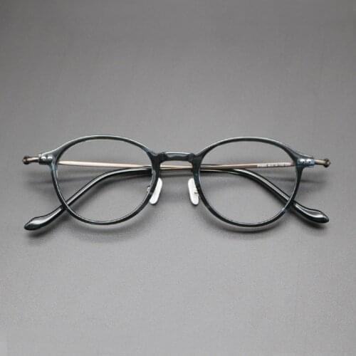 2021 New Acetate Glasses Frame Men Women Vintage Myopia Prescription Optical Eyeglasses Frame Male Luxury Titanium Leg Eyewear