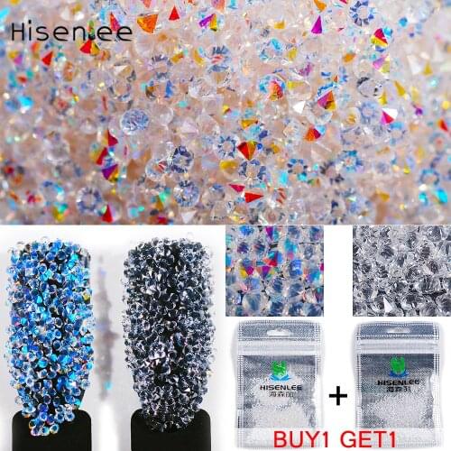 New Buy 1 get free 1 Crystal 1.3mm 1440pcs Many Colors Micro Diamond 3D Nail Art Rhinestone DIY Nails Art Decorations Tool