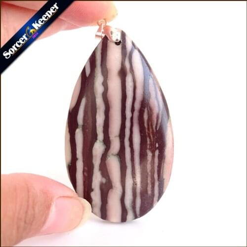 Red Zebra Jaspers Gem Stone Pendant Necklace Reiki Blessed Natural Minerals Crystal Healing Chakra Reiki WS355