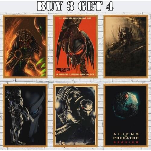 Movie Poster Alien Vs Predator Retro Art Kraft Paper Poster Home Decor Living Room High Quality Art Decor Home Decor Painting