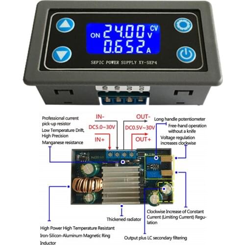 DC -DC Step-down/Up Buck Boost Power Supply Module Constant Pressure LCD Digital Display Adjustable Board Charging battery