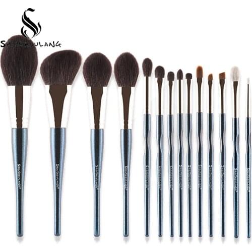 Shoushoulang Professional Handmade Make Up Brush Set Face Powder Eye Shadow Brush Soft Saikoho Goat Hair Makeup Brush Kit