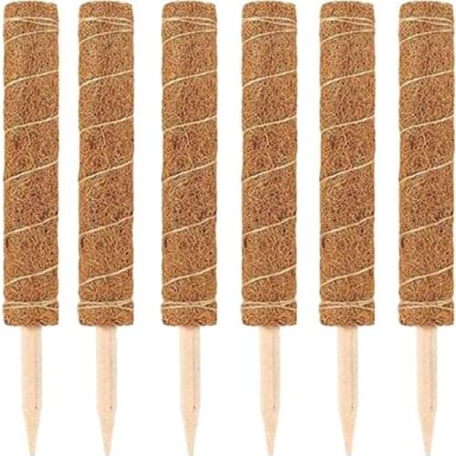 Extended Coir Moss Totem Pole, Coco Coir Poles Coconut Fibre Support Stake, Plant Support Pole 6PCS