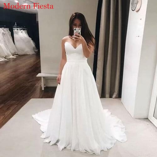 Simple Chiffon Sexy Strapless Wedding Dress платье Wedding Party Dress Robe De Soiree свадебные платья Bride To Be MF0126