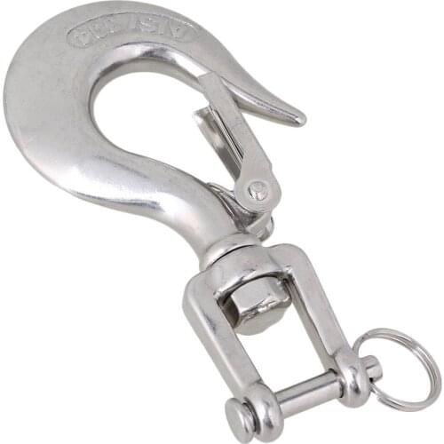 Silver 304 Stainless Steel American Type Trigger Clevis Swivel-Eye Lifting Snap Tone Hook with 350KG Loading Capacity