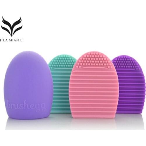 Silicone Brush Egg Cleaning Cosmetic Brush Tool 8 Colors Portable Makeup Finger Glove Cosmetic Brush Cleanser Makeup Tools