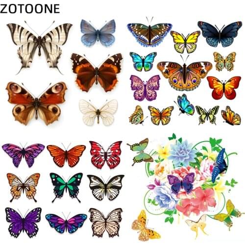Butterfly Animal Patch Flower Iron on Patches for Clothing Sticker for Clothes T-shirt Heat Transfers Applications DIY Appliques