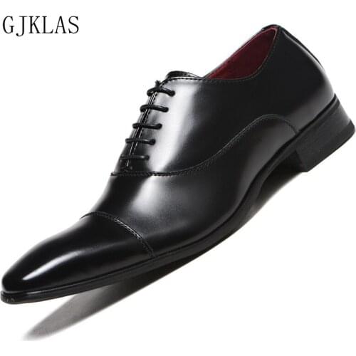 Classic Business Mens Dress Shoes Fashion Elegant Formal Wedding Shoes Men Slip on Office Oxford Shoes for Men Black Brown