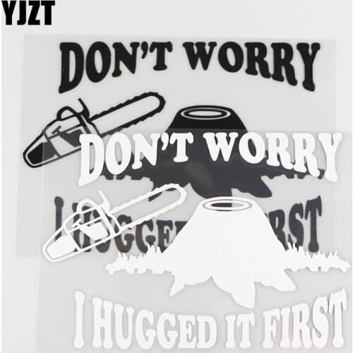 YJZT 14.7×10.3CM DON'T WORRY I HUGGED IT FIRST Car Sticker Modern Cartoon Vinyl Decal Black/Silver 4C-0450