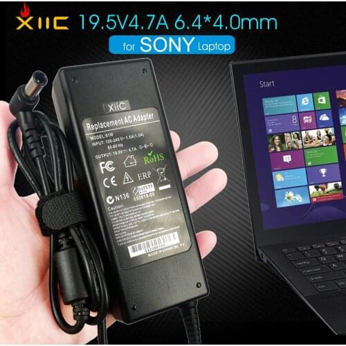 XiiC 19.5 V 4.7A AC Power Charger Laptop Adapter for Sony VAIO PCG VGP VGN VGA VPC Notebook LCD TV Series 90W 6.5*4.4mm