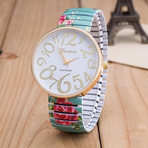 Tendencia de mujer 2020 New Sale Fashion Women Elasticity Flower Shrink Bracelet Quartz Wrist Watch women watches luxury