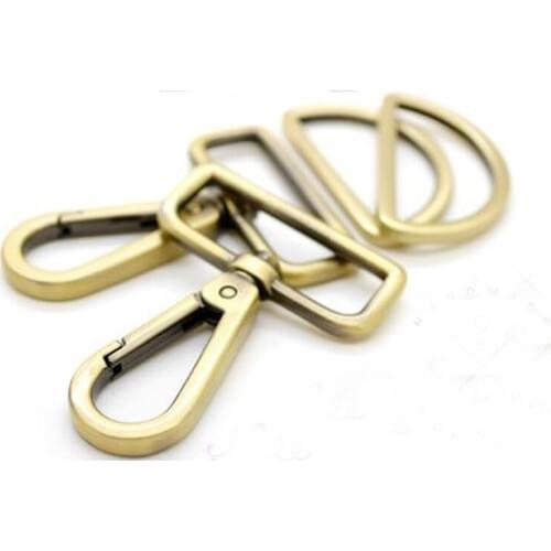 1-1/2" BRONZE Nickel Snap Push Gate Hooks Metal Swivel Snap Hooks with D Rings